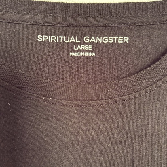 Spiritual Gangster Black Tank with Gold Hamsa NWOT Size L - Picture 3 of 5